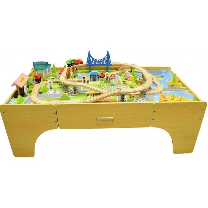 Drewniany zestaw Antek stacja kolejowa 80 elementów WYPRZEDAŻ