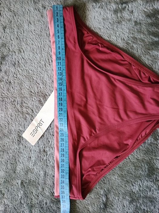 Dół od bikini Trójkolorowe bordowe klasyczne Esprit