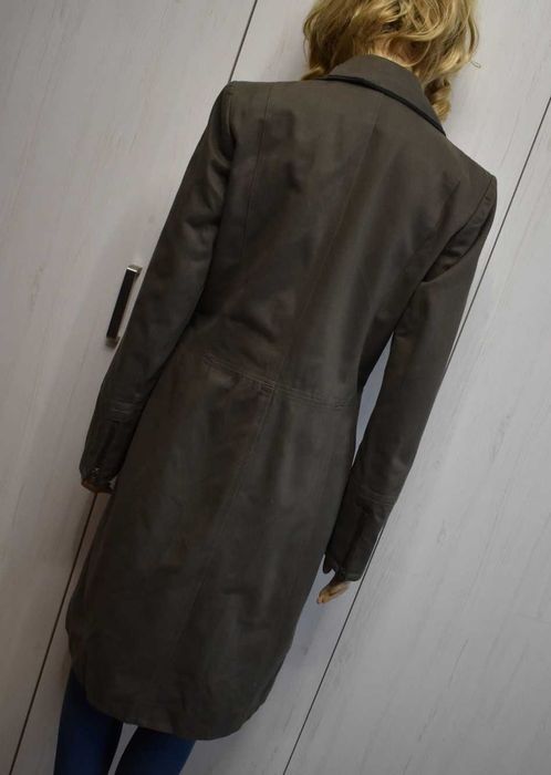 Płaszcz M L 38 przejściowy do kolan dyplomatka prosty elegancki długi