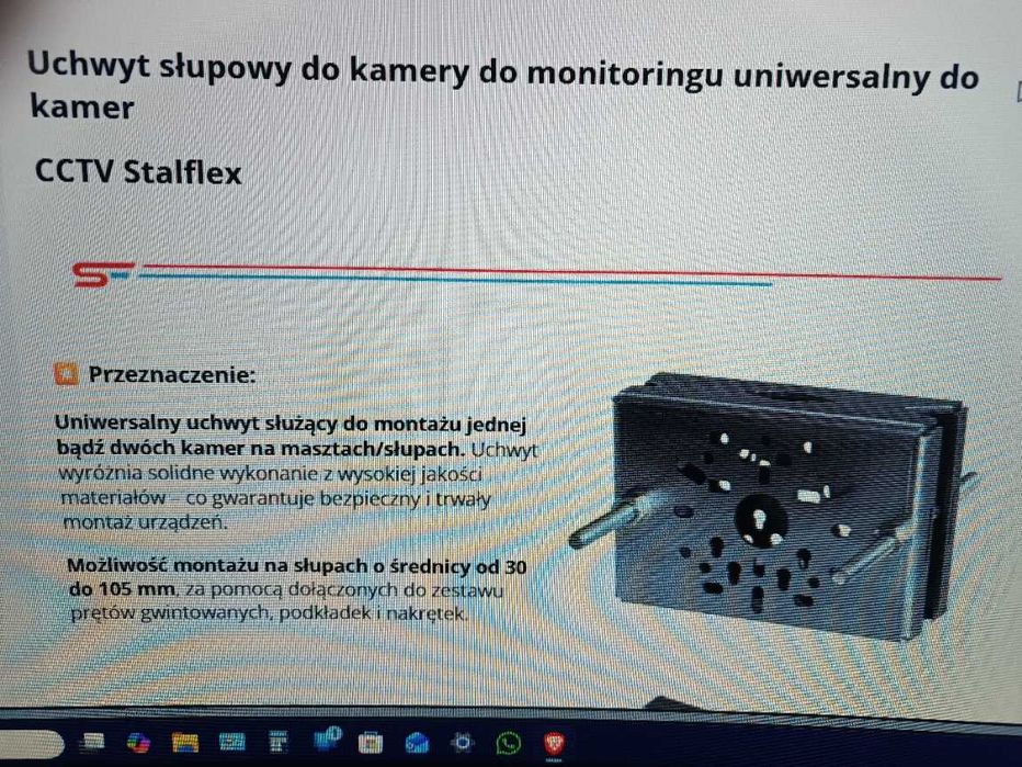 Kamery analogowe do monitoringu+ akcesoria do mantowania kamer