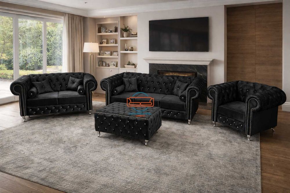 Producent zestaw 3+2+1 + stolik CHESTERFIELD kryształki NR.11