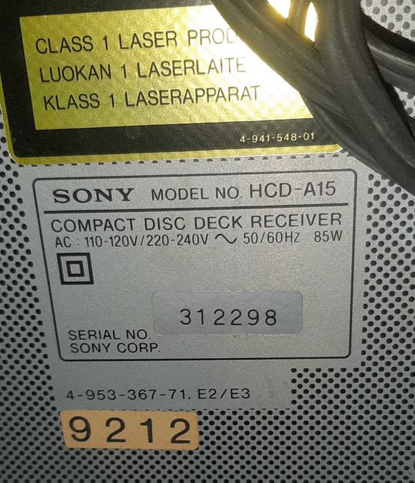 Wieża Sony HCD A15 - do naprawy