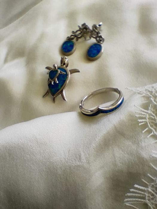 Niebieski opal srebro