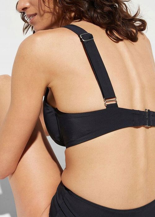 B.P.C czarne bikini asymetryczne na fiszbinach 38 (75D).