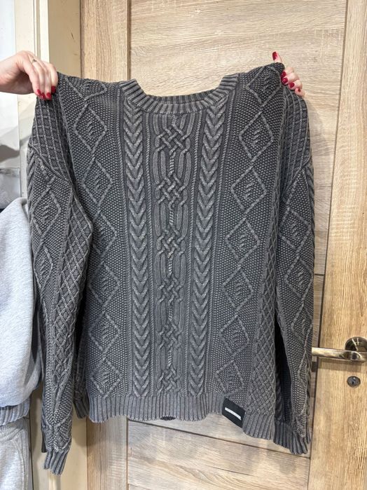 NEIGHBORHOOD sweter bawełniany męski kolor szary