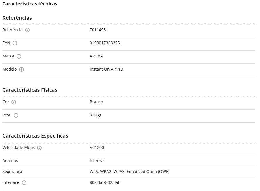Access Point ARUBA Instant On AP11D