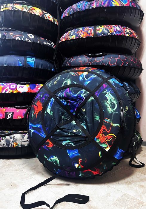 +Тюбінг плюшка ватрушка таблетка тюбинг санки міцний надувний зимовий