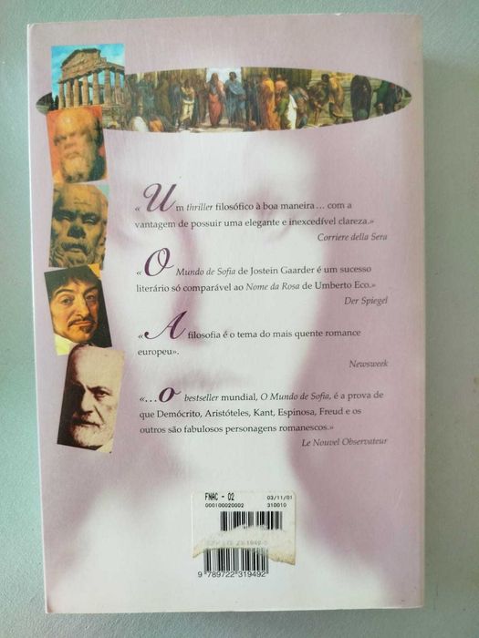 Livro O mundo de Sofia de Jostein Gaarder