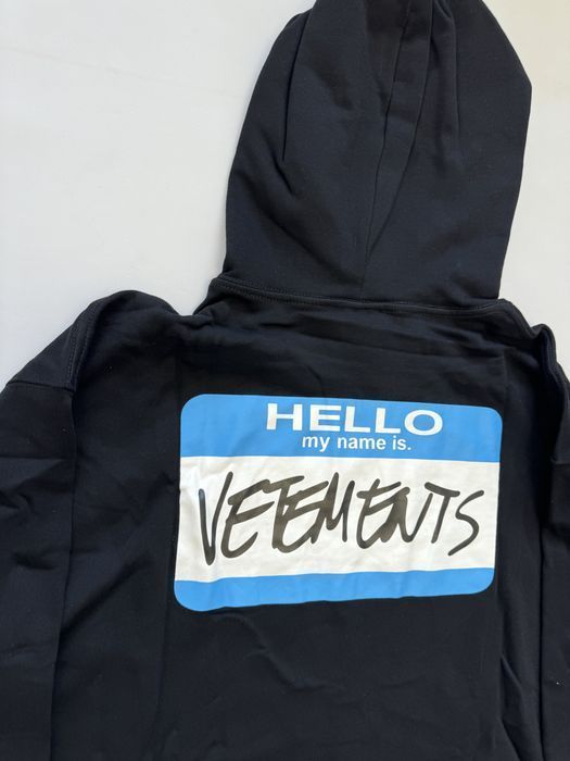 Худи Vetements Hello My Name is Vetements Black