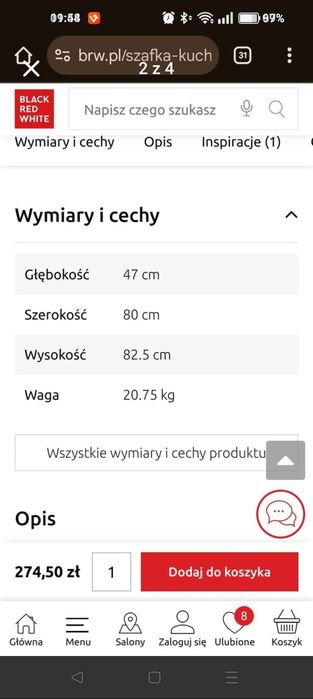 Szafka pod zlewozmywak 80cm