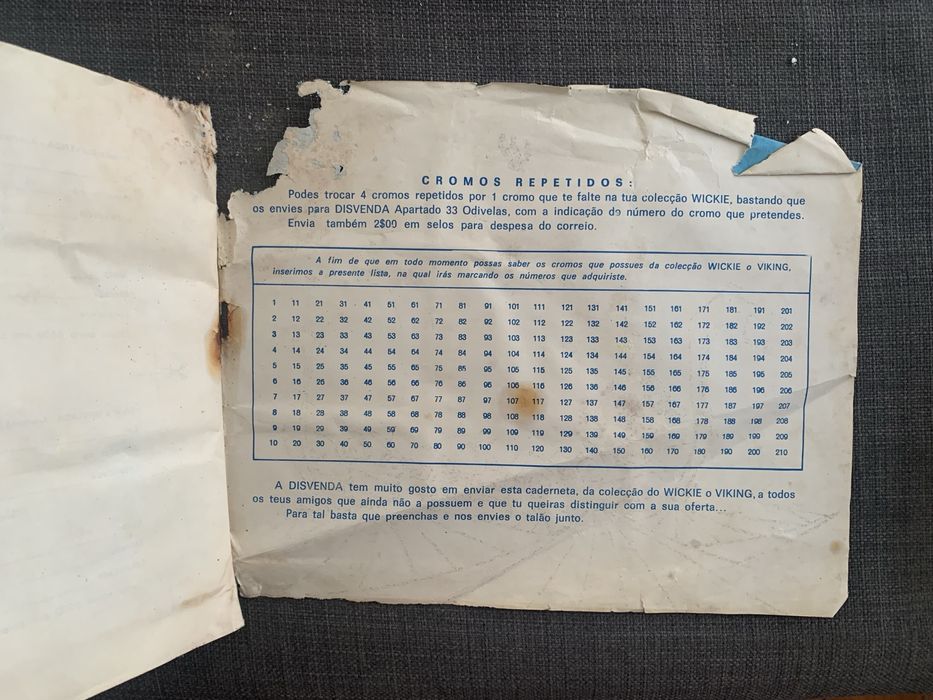 Caderneta de Cromos Vintage o Viking de 1975