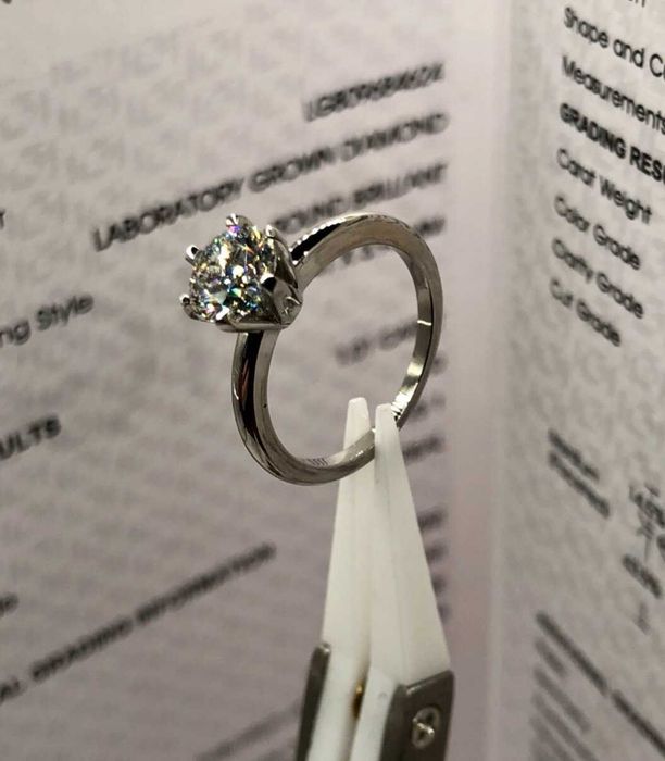 Кольцо белое золото бриллиант 1.01 ct сертификат