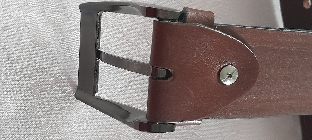 Pasek meski skórzany brązowy