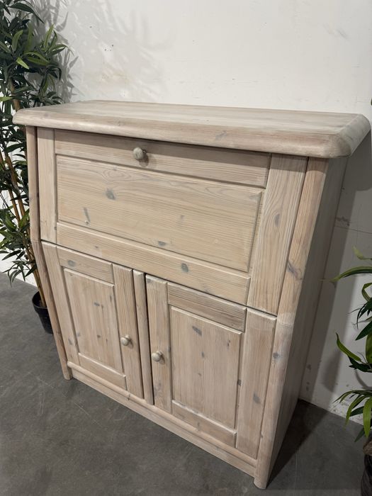 Fajny sosnowy sekretarzyk masyw bielony komoda super stan dowóz wysyłk