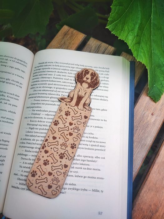 Drewniana zakładka do książki Spaniel