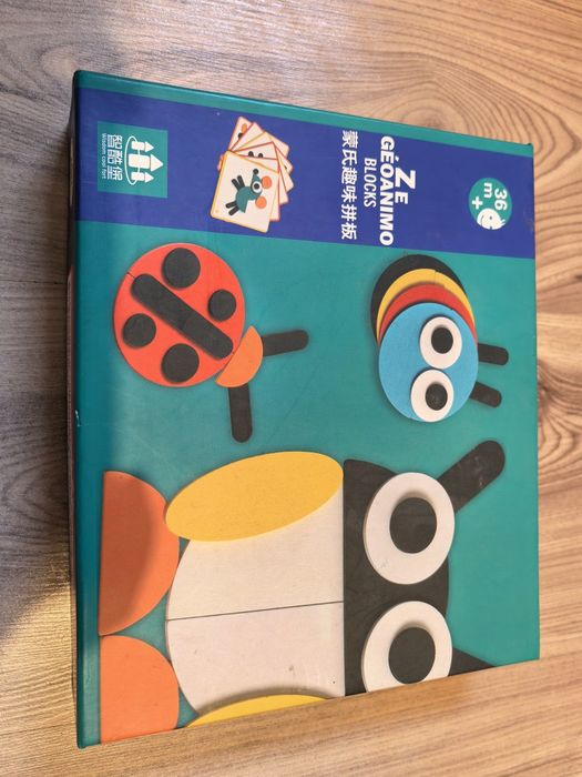 Drewniana układanka Montessori. Ze Geoanimo Blocks