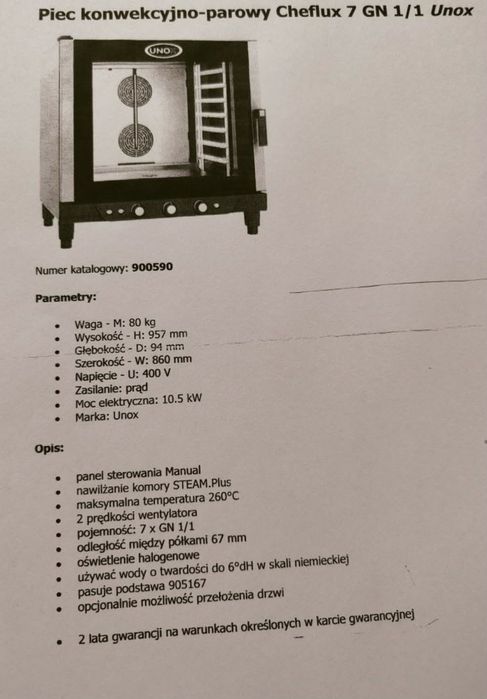 Piec konwekcyjno -parowy UNOX 7GN