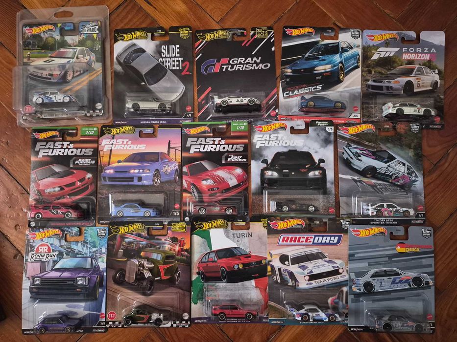 Lote Miniaturas Coleção: Hot Wheels Premium, RLC, Mini GT, Tarmac Works