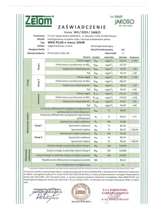 Kocioł c.o. na węgiel WKS PLUS 35 kW