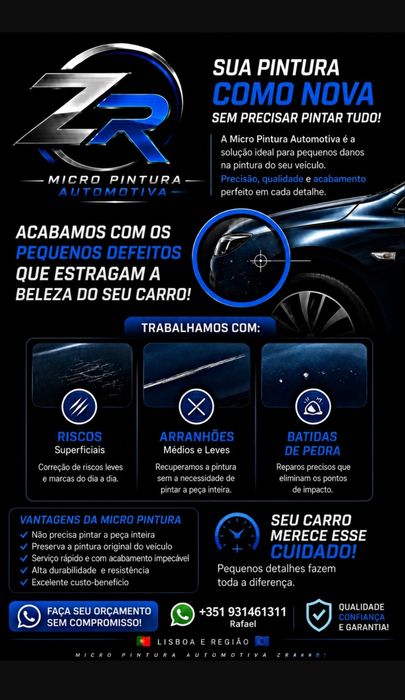 Restauração de Faróis & Micro pintura Automóvel