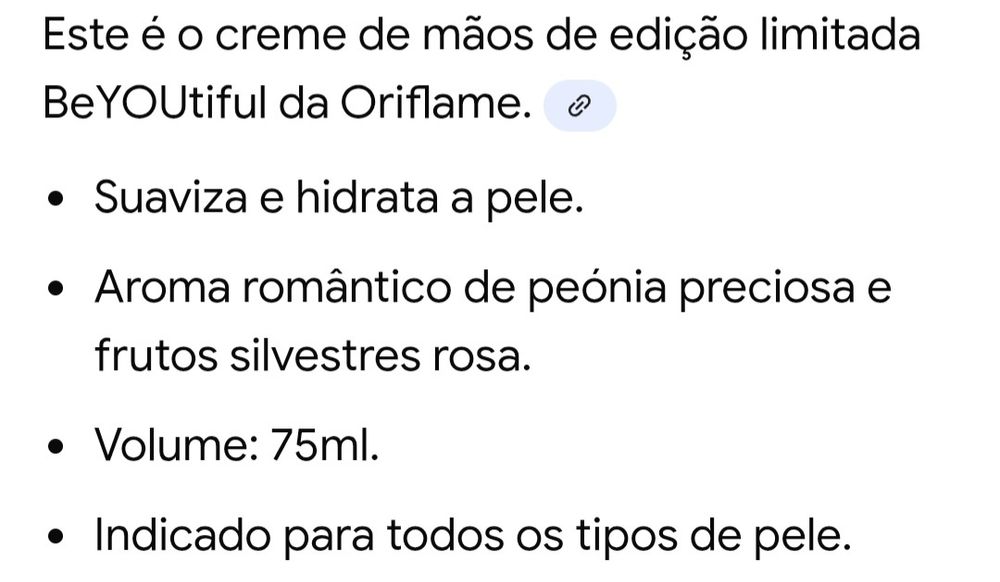 Creme de Mãos BeYOUtiful Oriflame