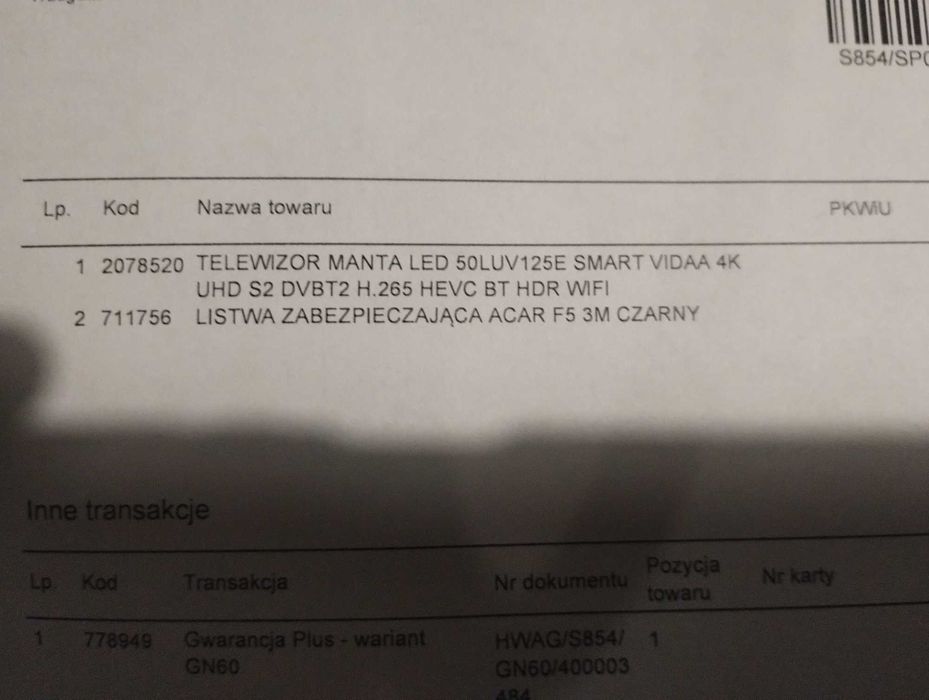 Telewizor 50 cali