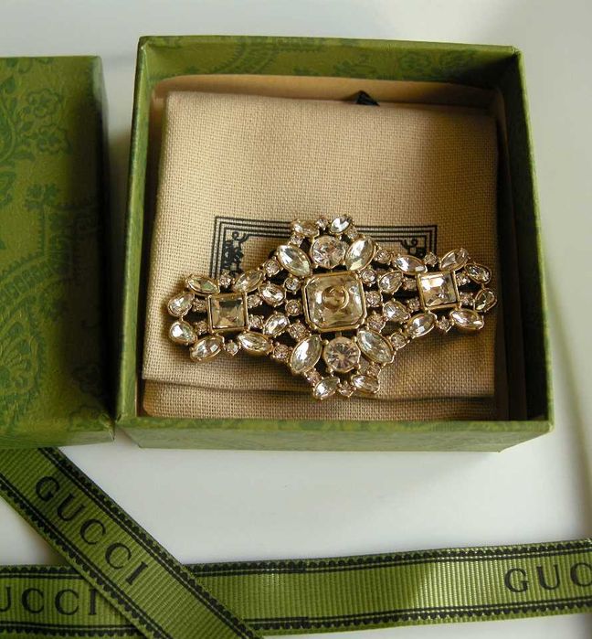 Gucci kryształowa broszka w stylu Vintage Unikat