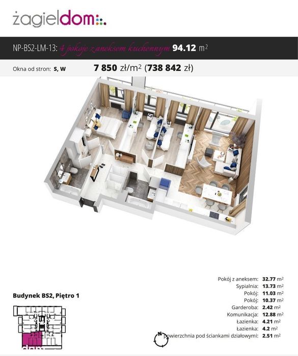 Niwa Park etap II | nowe mieszkanie BS2 13 - View 2