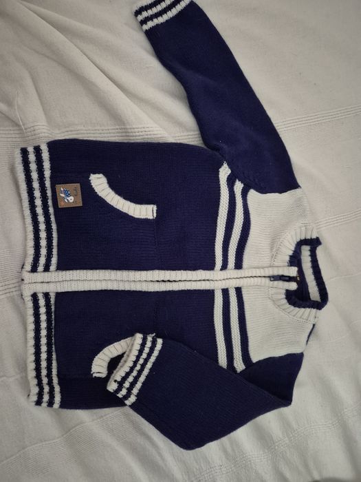 Sweterek granatowy rozpinany niemowlecy