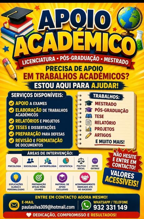 Academic support for exams, theses, and other tasks