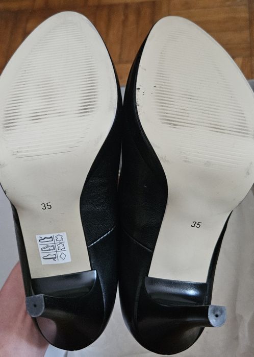 Buty skórzane, eleganckie pantofle, czólenka, szpilki, r.35
