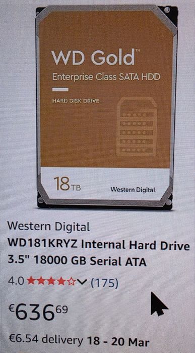 18TB WD Gold / Ultrastar  DC HA750 / Disco Duro / Discos Rígido  / HD