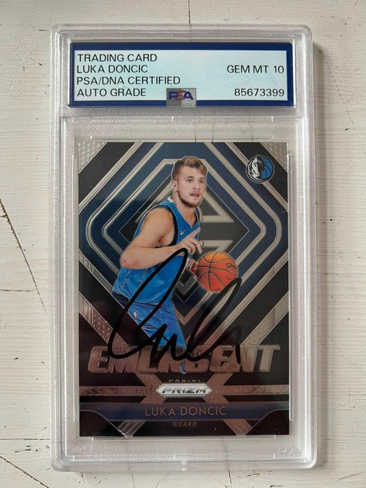 Luka Doncic karta z autografem 2018 Prizm Emergent Dallas GRADE 10 PSA