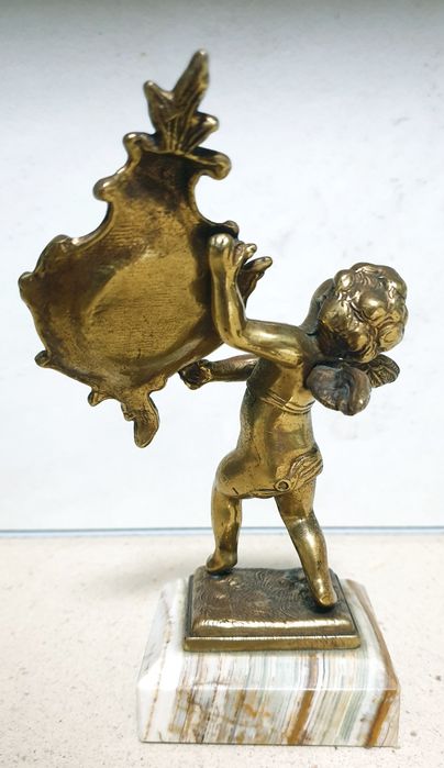Lindissimo antigo suporte "anjo" de relógio de bolso em bronze