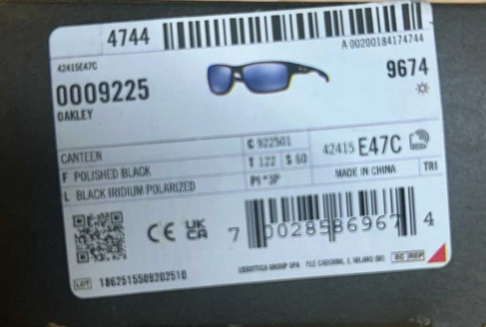 Oakley Canteen — Polished Black / Black Iridium Polarized ОРИГІНАЛ
