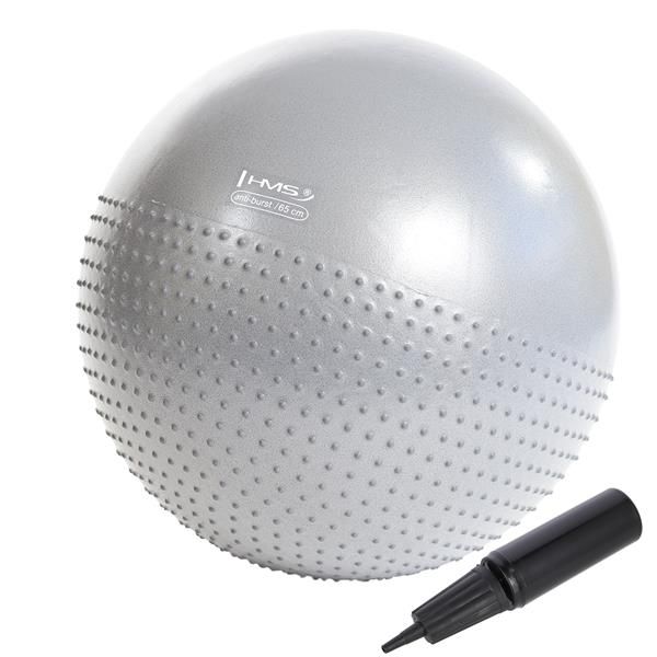 Yb03 65cm Light Gray Piłka Gimnastyczna Masujaca Hms Pozostałe Fitness