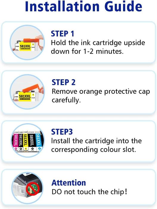 Zestaw 5x Tusz XL do CANON PGI-580 CLI-581 (PGBK/BK/C/M/Y) – Hookink