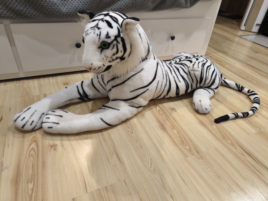 Duża maskotka tygrys biały