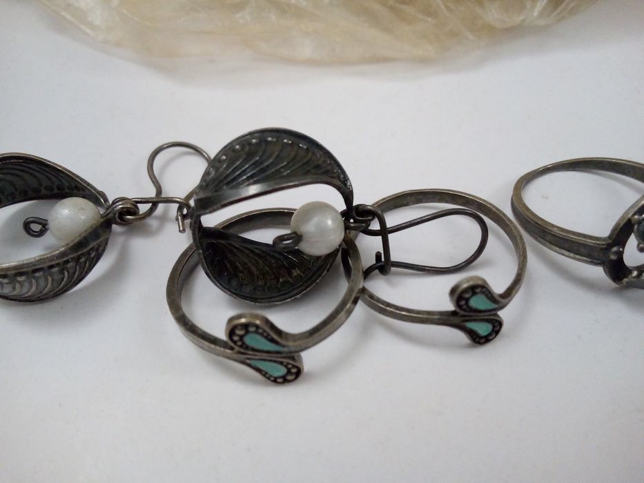 Серьги мельхиор. Кольца