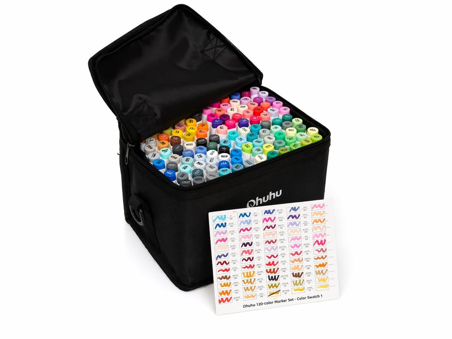 profesjonalne pisaki alkocholowe z pedzlem ohuhu 120sztuk