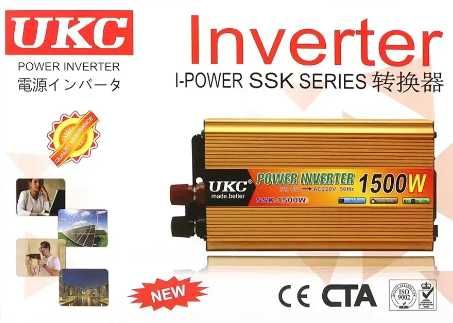 Перетворювач інвертер AC/DC 12В 1500Вт UKC SSK-1500W