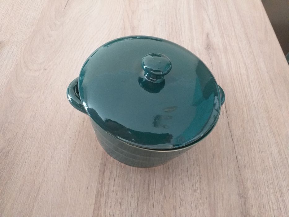 Beczka garnek dzbanek kamionka 0,5 l zielona