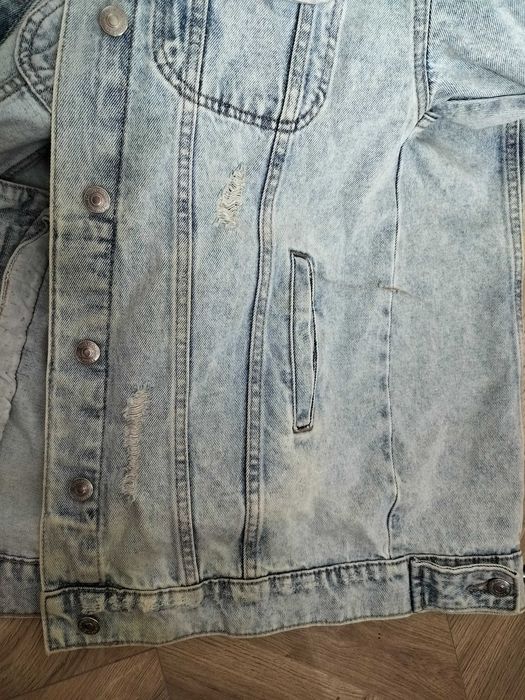 Sinsay Kurtka męska 34 katana bawełna dziury miękki jeans L