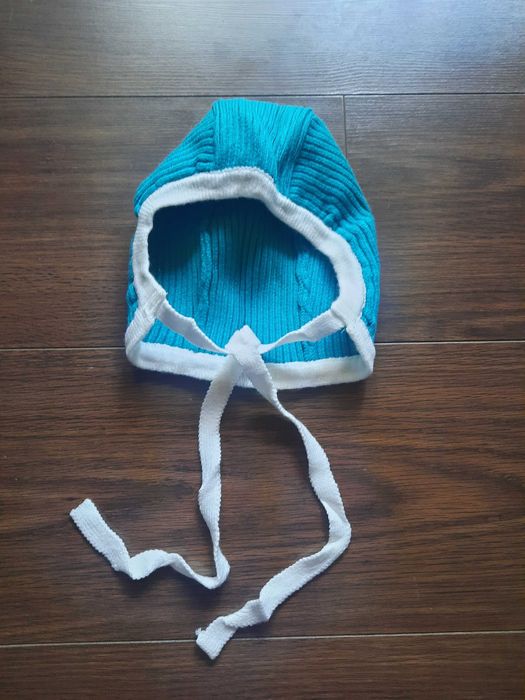 Новый теплый демисезонный вязаный человечек и шапочка, 6-9 мес./ 68-74