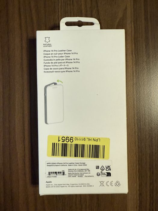 Oryginalne NOWE! etui iPhone 14 Pro Leather Orange ! WROCŁAW!