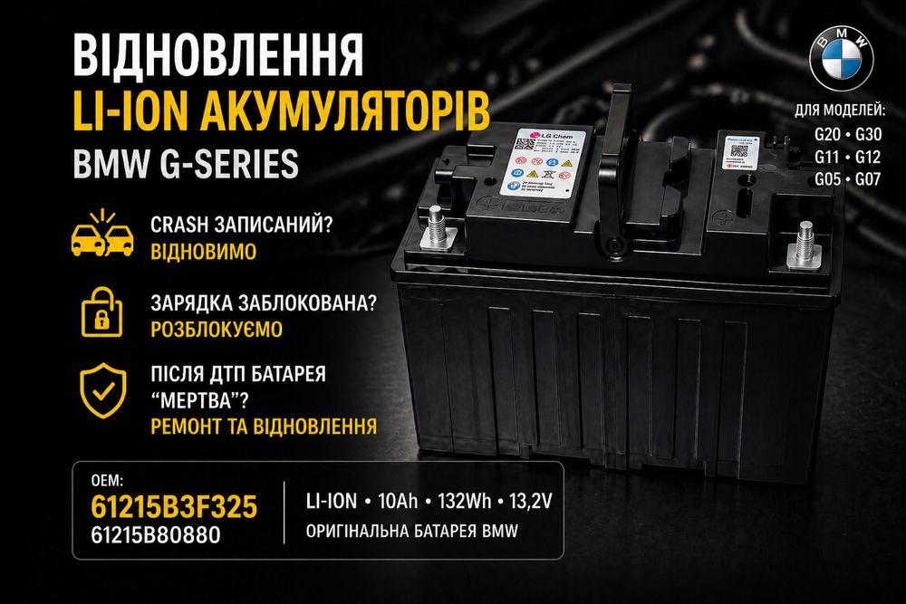 Відновлення Li-Ion акумуляторів BMW G-Series (Crash Reset / Repair)