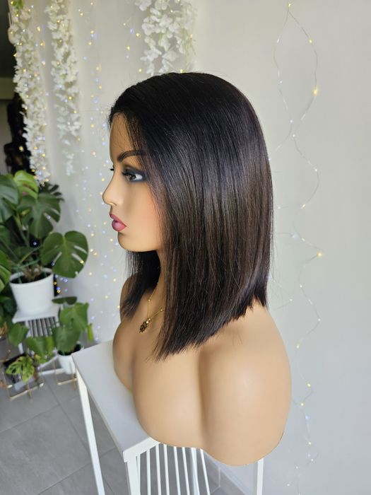 Peruka z włosów naturalnych Monika naturalna czerń lacefront