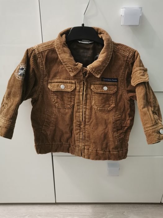 Brązowa sztruksowa kurtka H&M 80