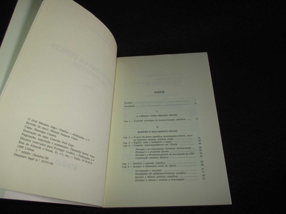Livro Manifesto para a Ciência em Portugal José Mariano Gago
