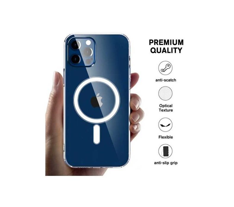 Etui/plecki, bezbarwne, do ładowania bezprzewodowego, MegaSafe, iPhone